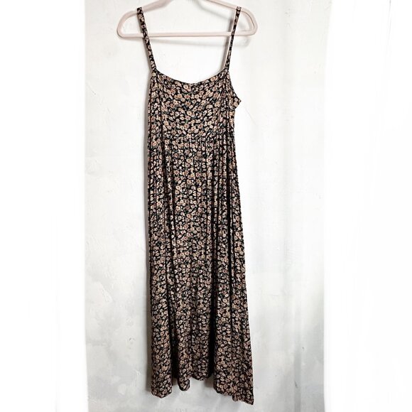 Natural Life Womens Medium Maxi Dress Floral Boho Beachy Flowy Cottagecore Slit - Picture 1 of 12